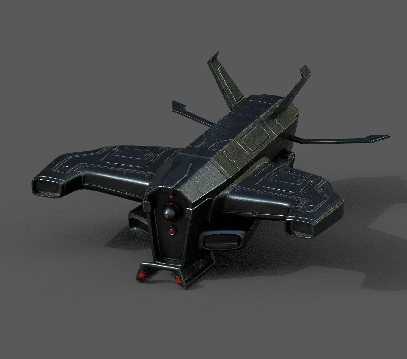 Spaceship starship scifi space futuristic cyborg Low-poly 3D model_3