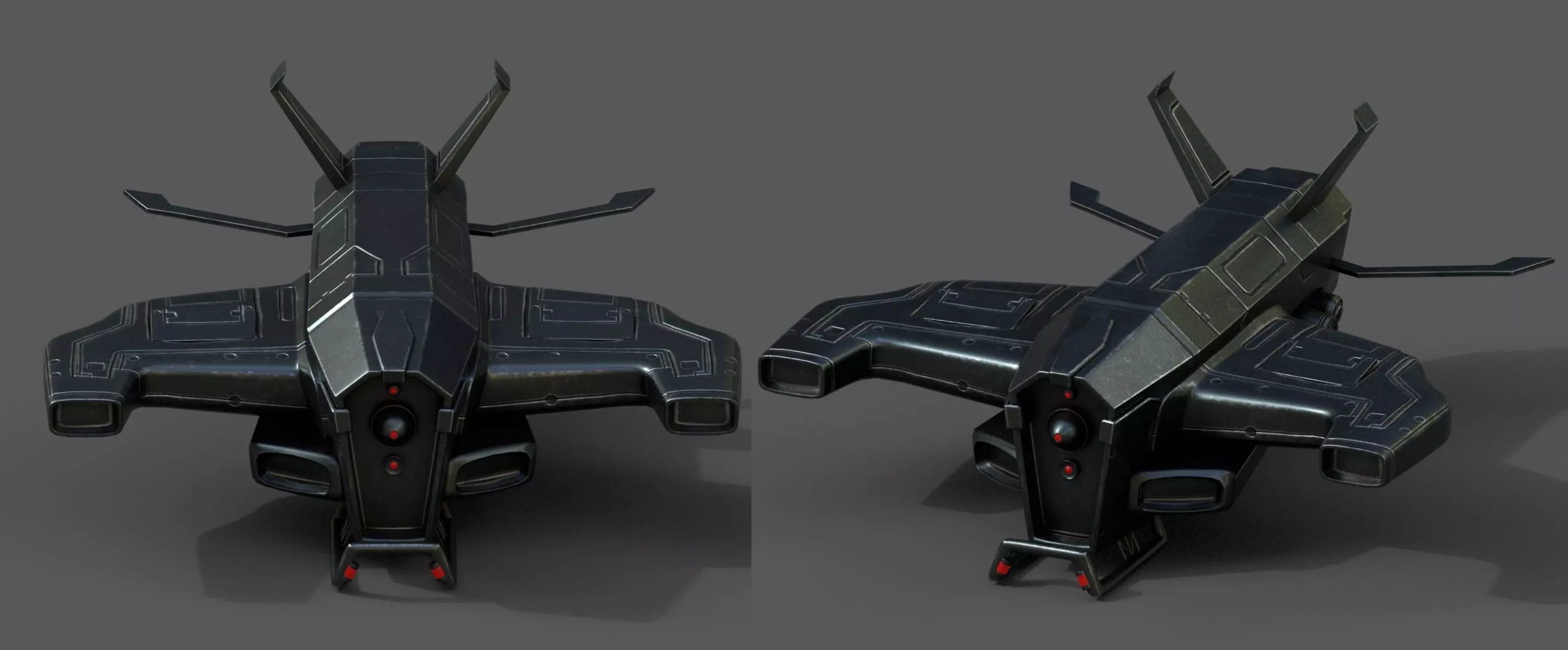 Spaceship starship scifi space futuristic cyborg Low-poly 3D model_0