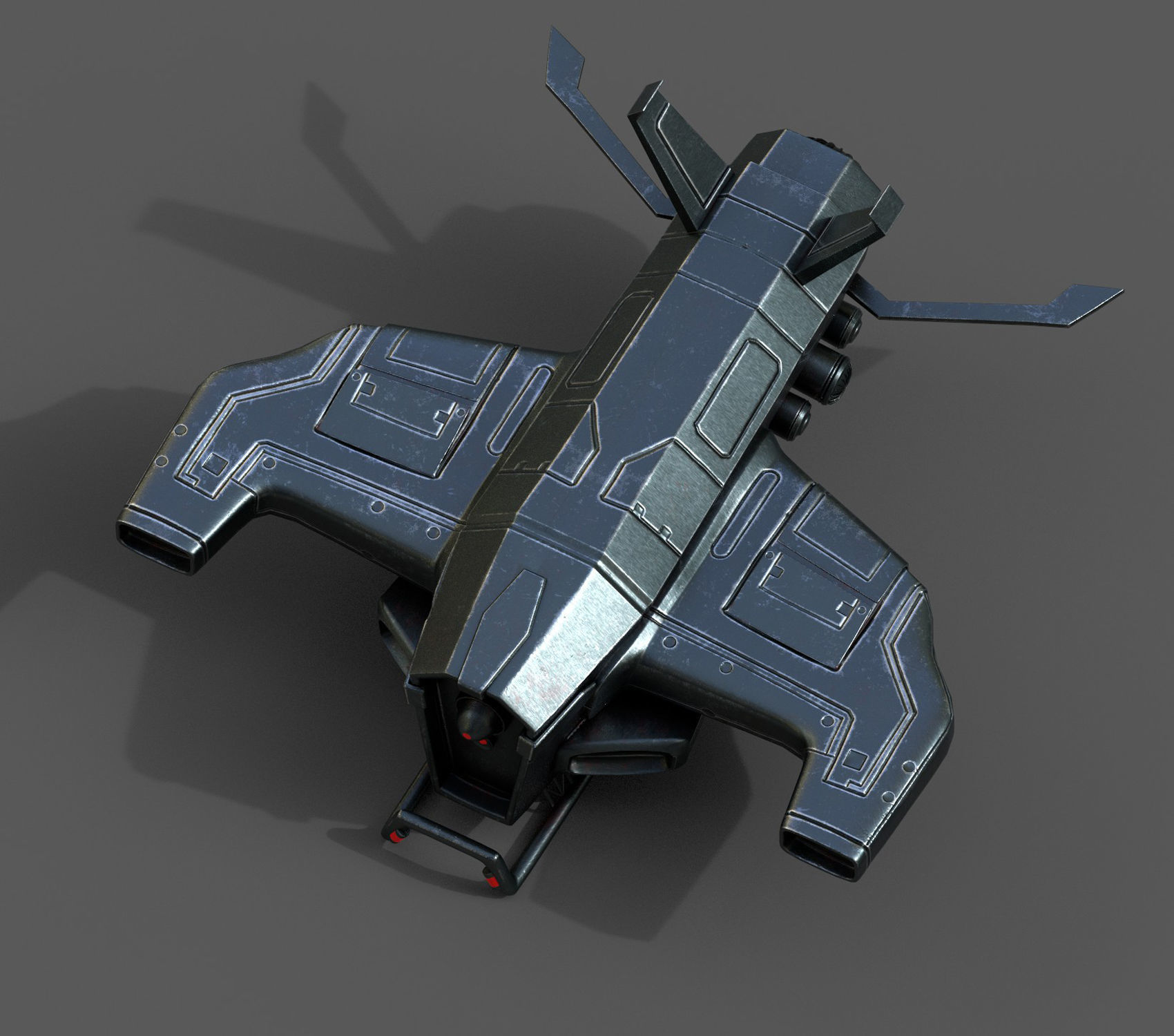 Spaceship starship scifi space futuristic cyborg Low-poly 3D model_5