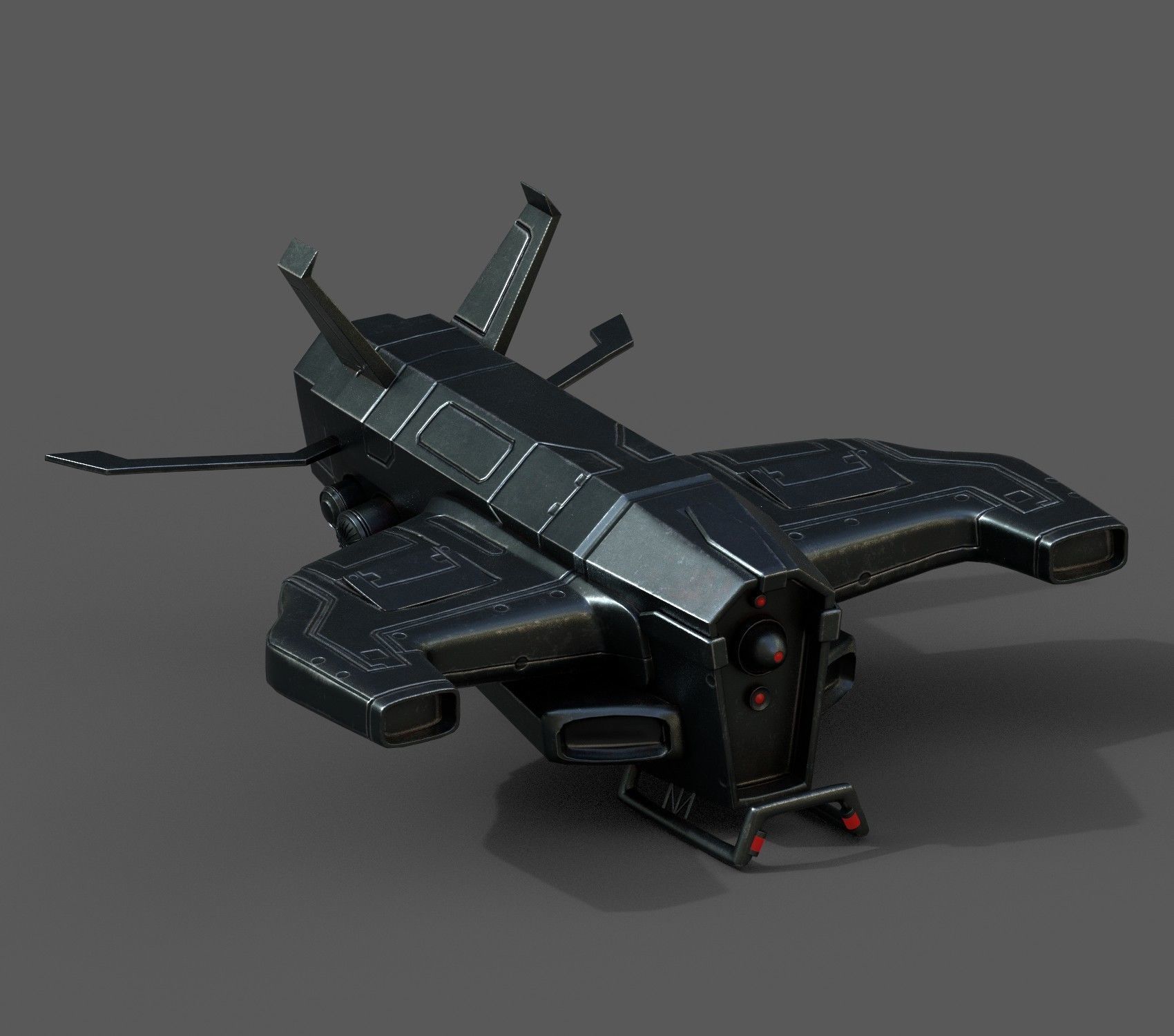 Spaceship starship scifi space futuristic cyborg Low-poly 3D model_2