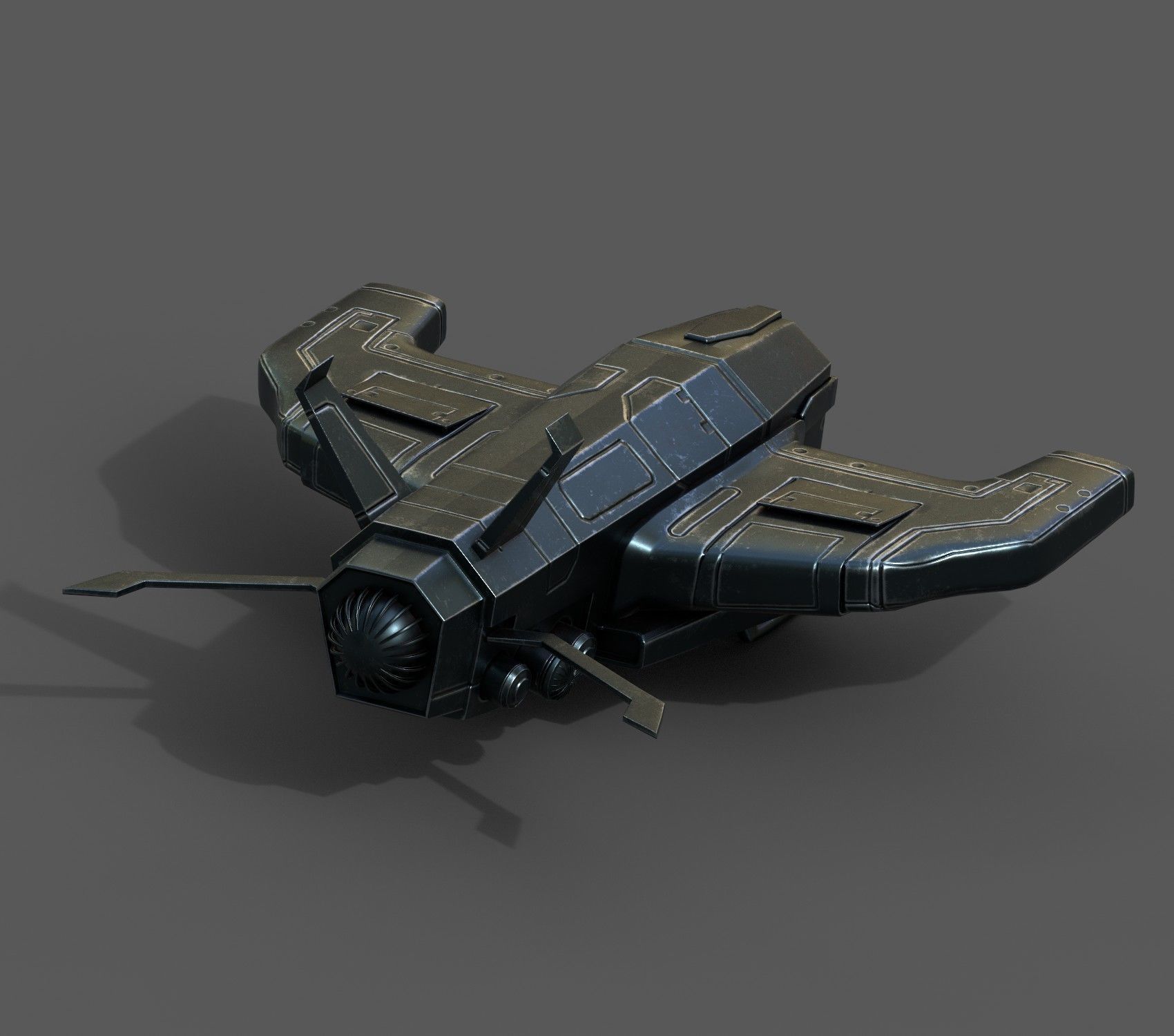 Spaceship starship scifi space futuristic cyborg Low-poly 3D model_6