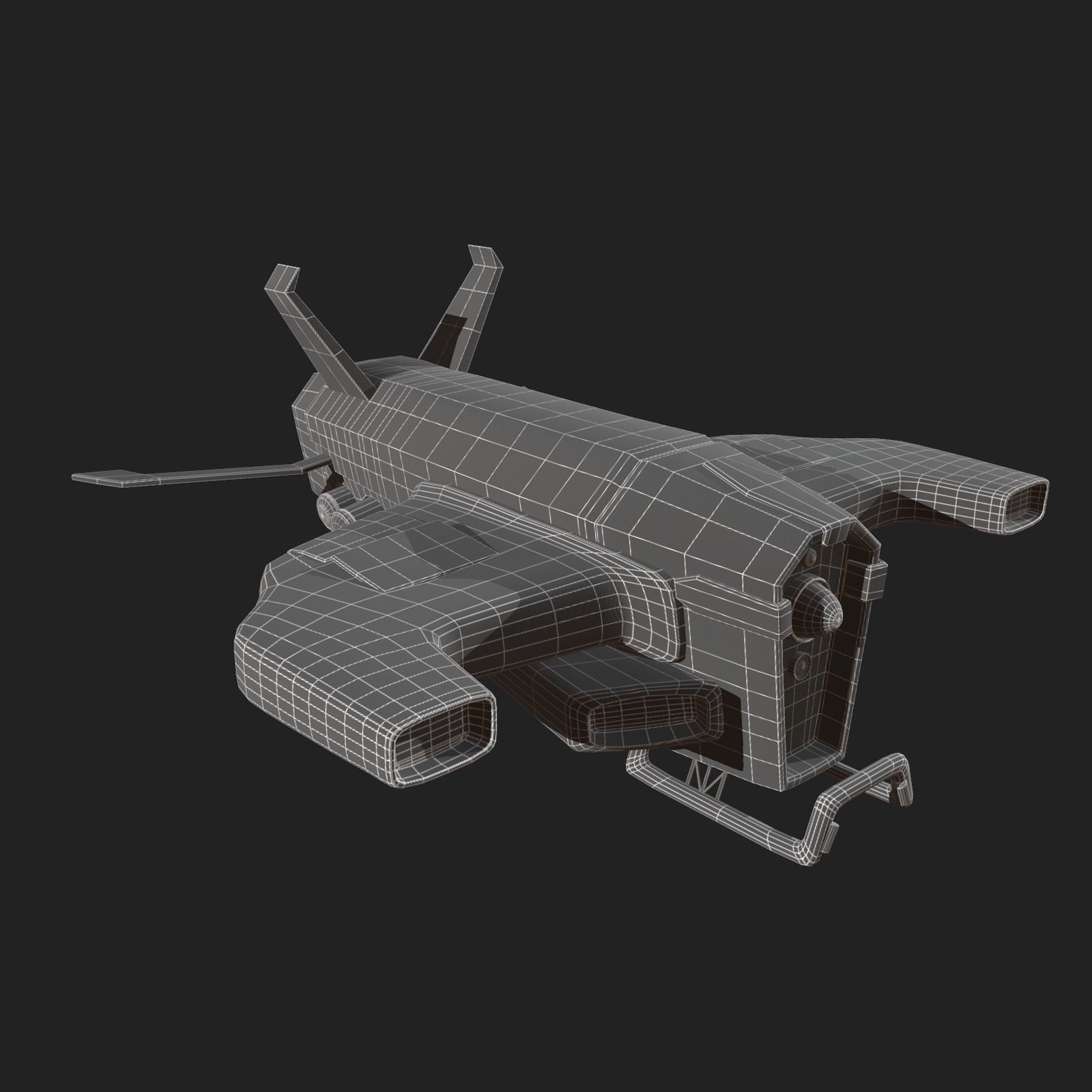 Spaceship starship scifi space futuristic cyborg Low-poly 3D model_10