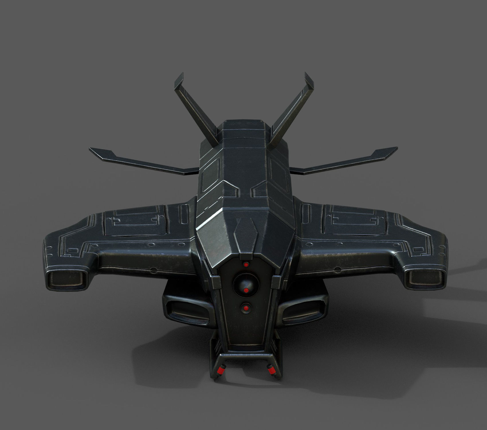 Spaceship starship scifi space futuristic cyborg Low-poly 3D model_1