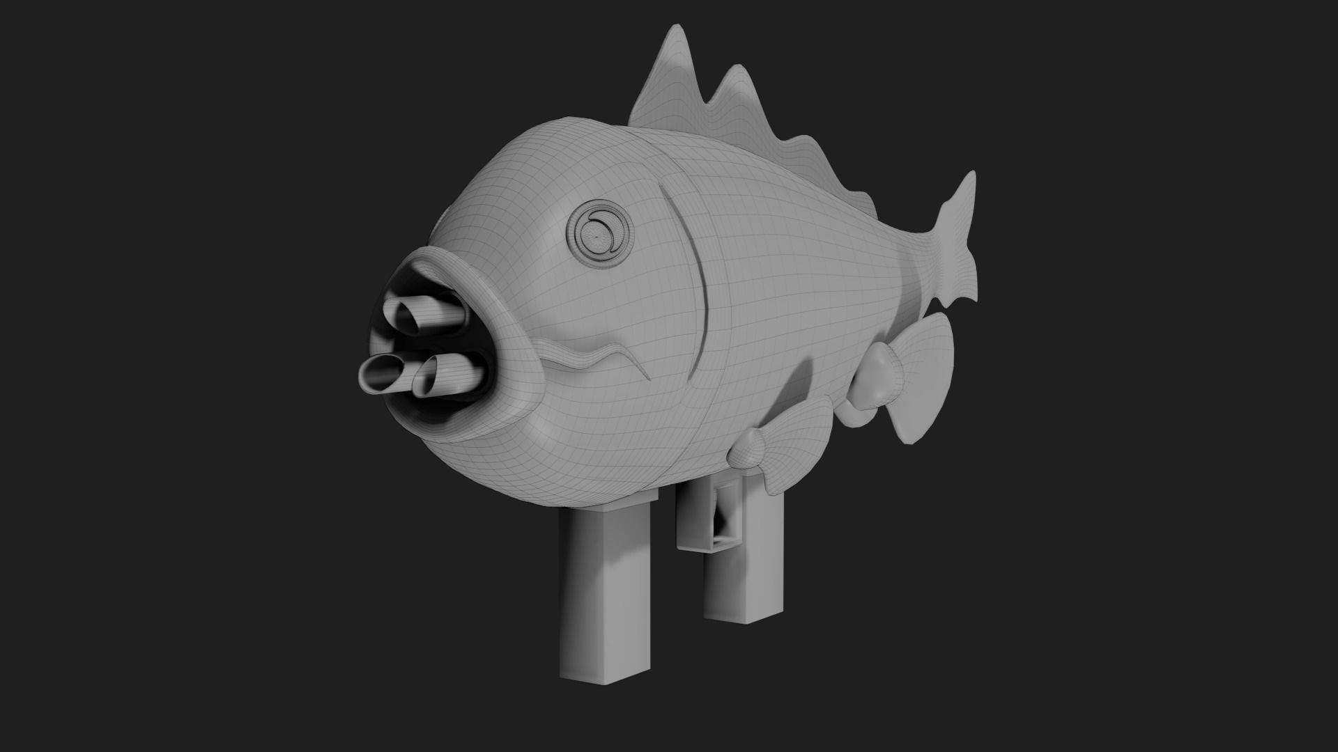 Fish Rocket Launcher Free 3D model_4