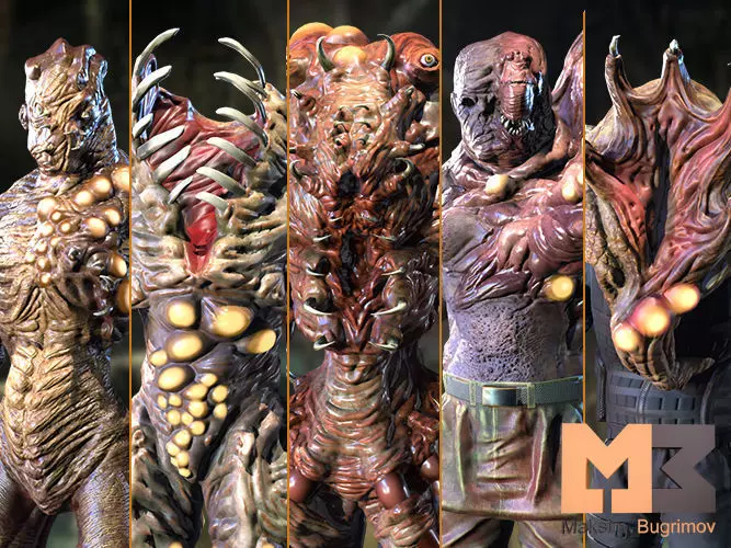 Humanoid Creatures Pack Low-poly 3D model_0