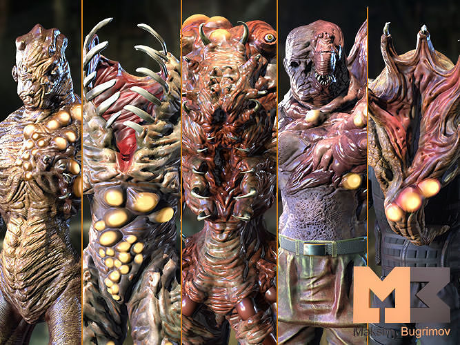 Humanoid Creatures Pack Low-poly 3D model