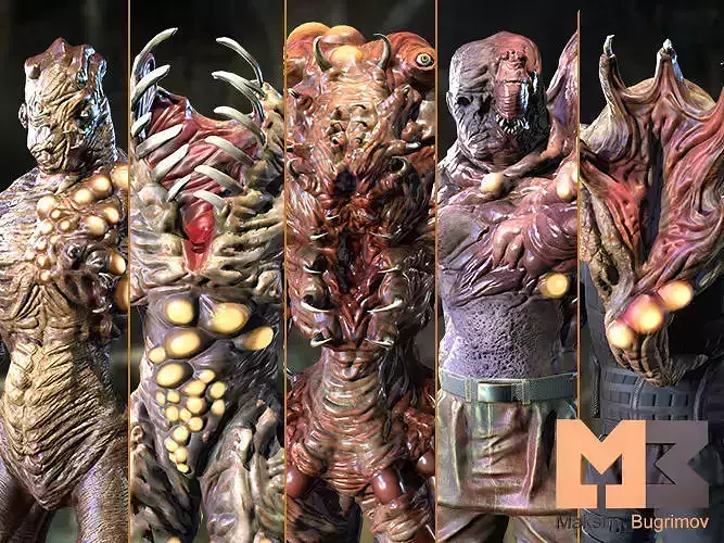 Humanoid Creatures Pack Low-poly 3D model