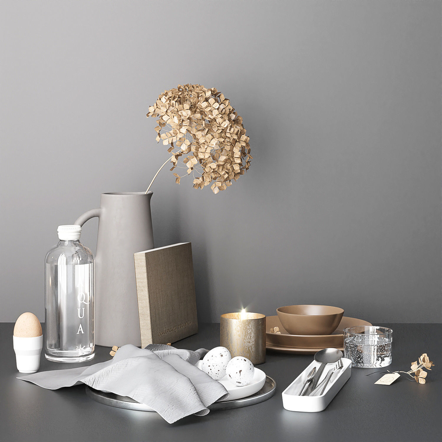 Minimalist tableware 3D model_5