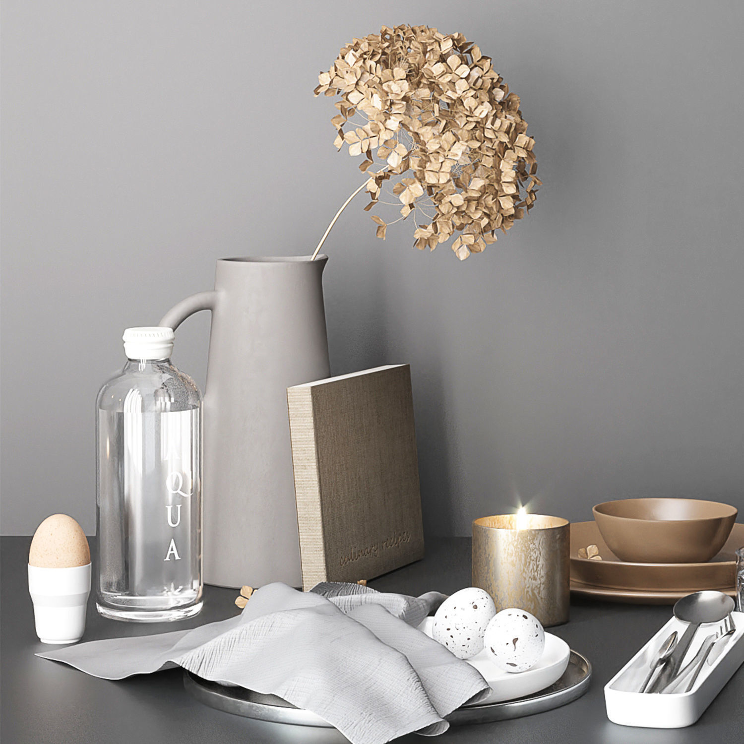 Minimalist tableware 3D model_2