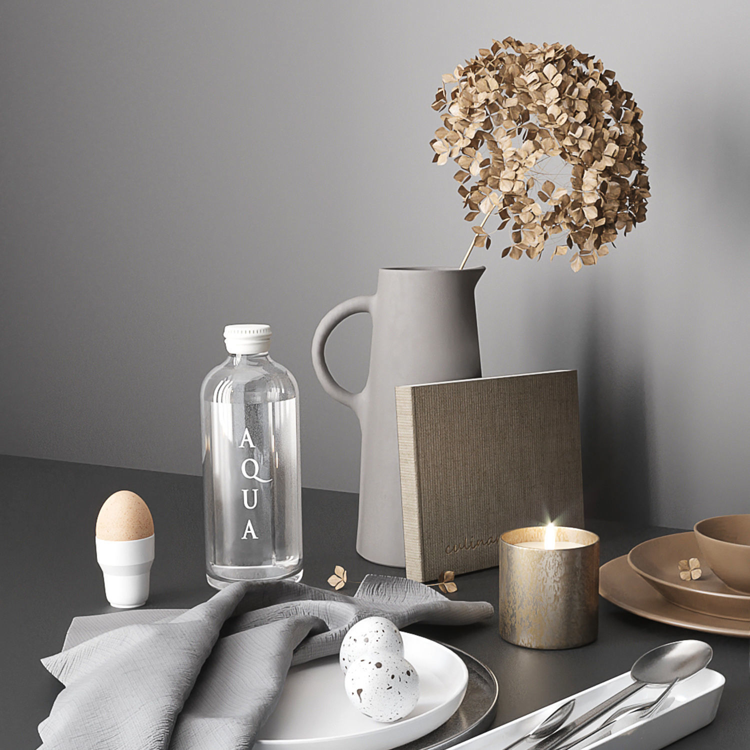 Minimalist tableware 3D model_1