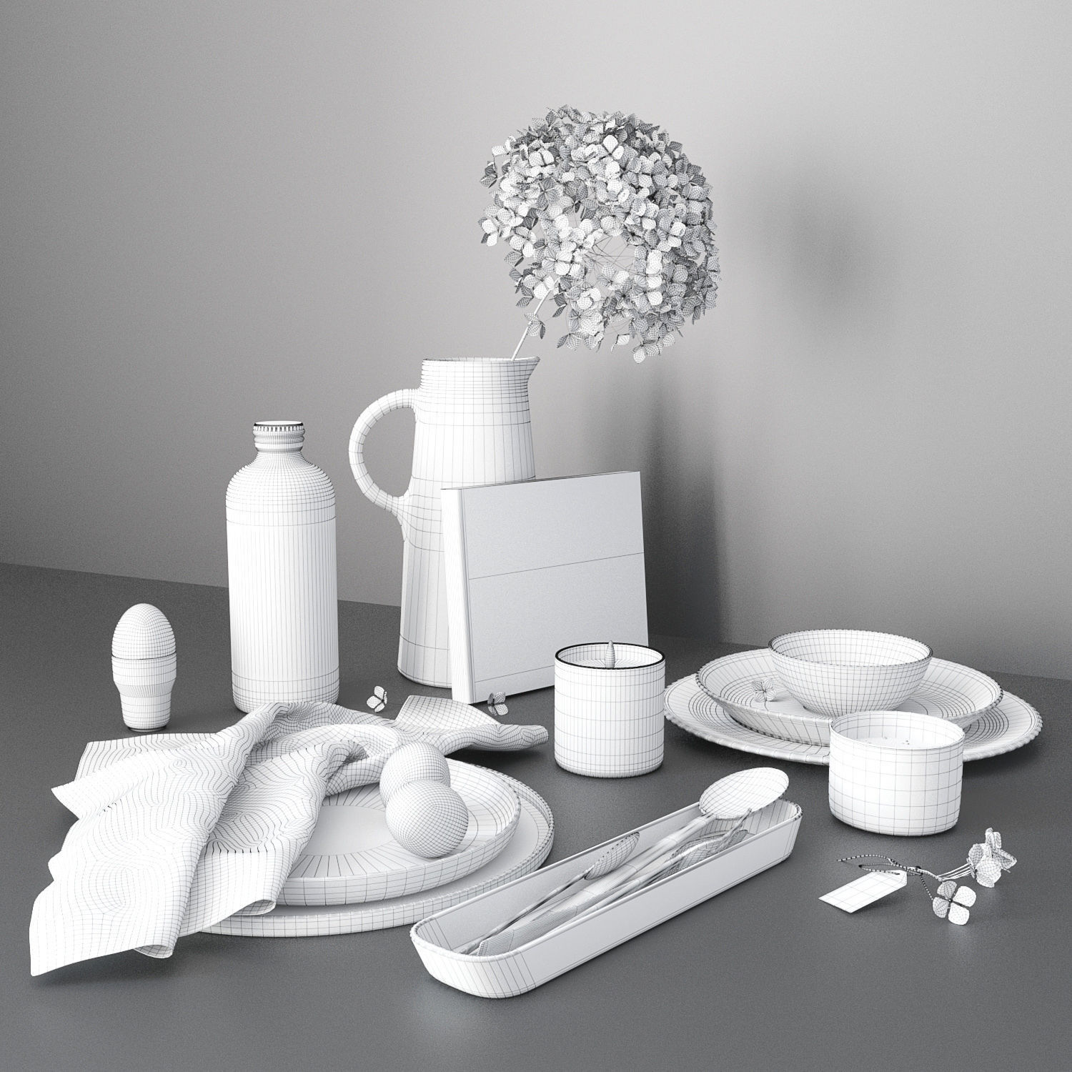 Minimalist tableware 3D model_7