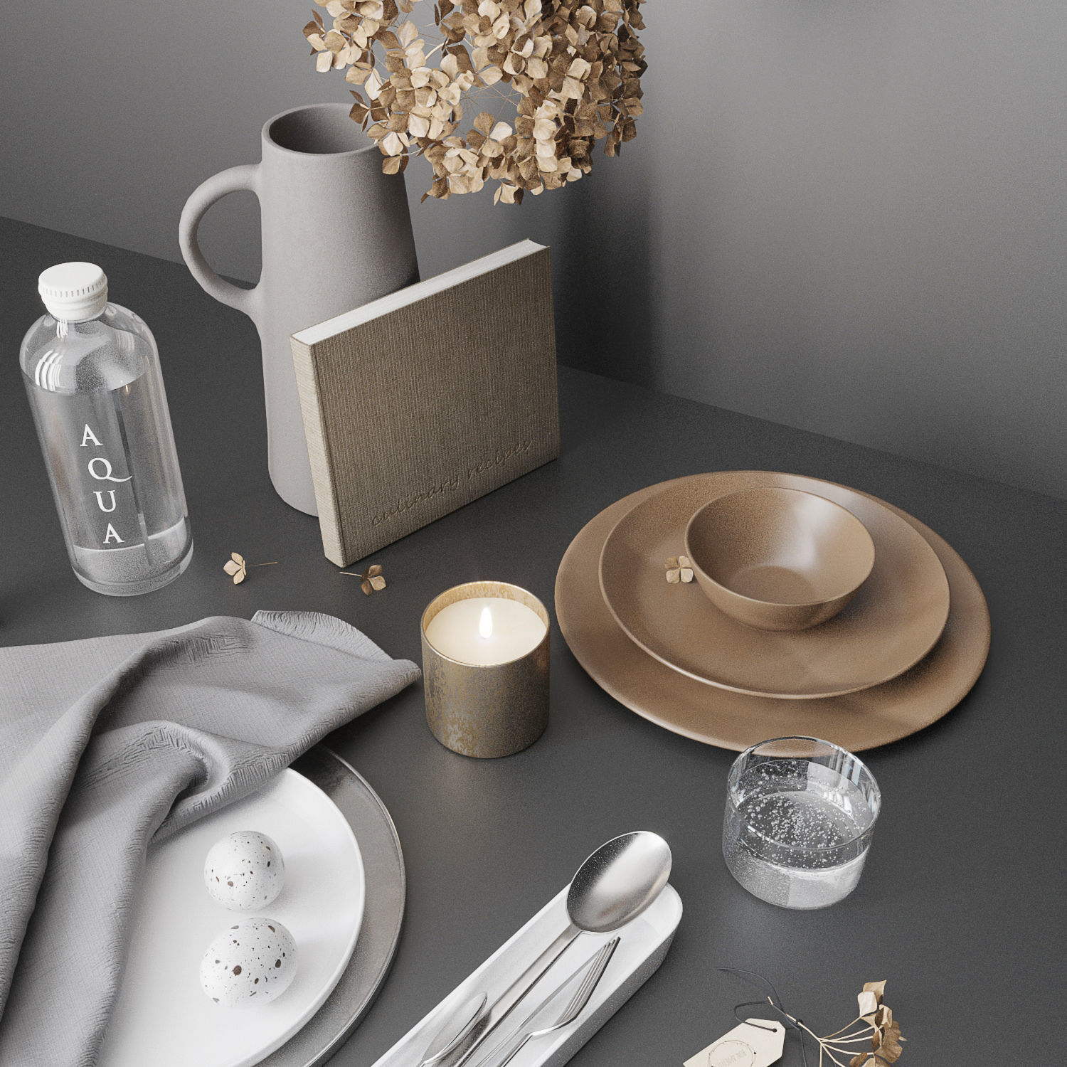 Minimalist tableware 3D model_6