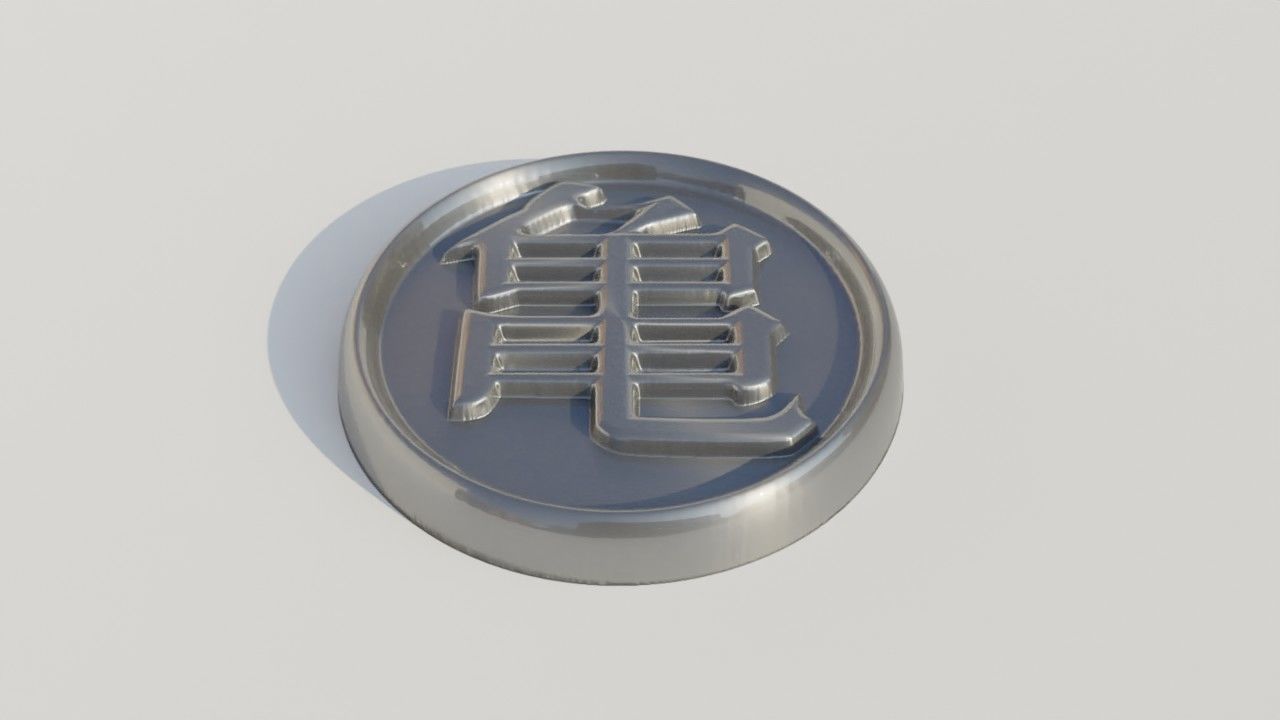 Kame kanji pendant 3D print model_16