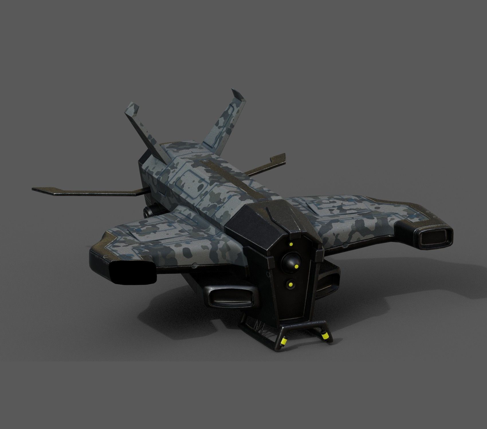 Spaceship starship scifi space futuristic cyborg low poly  Low-poly 3D model_2