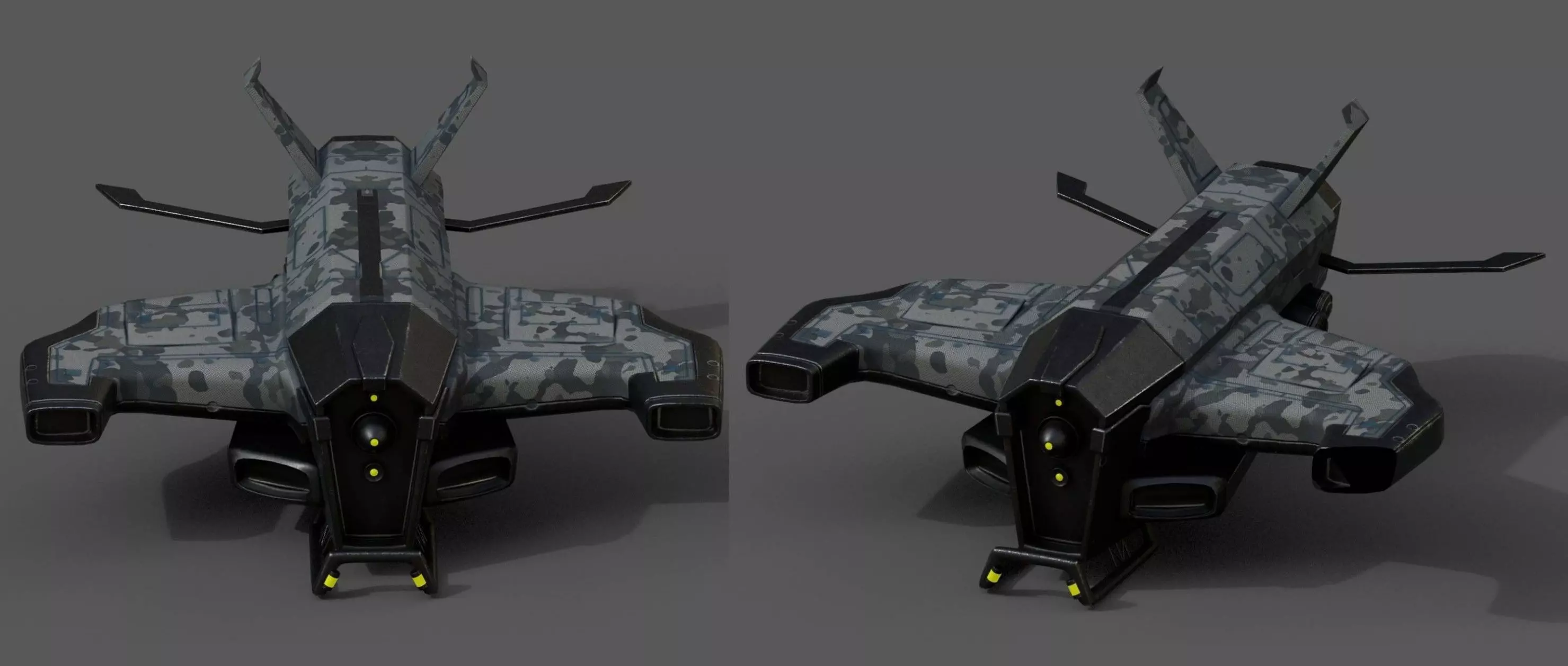 Spaceship starship scifi space futuristic cyborg low poly  Low-poly 3D model_0