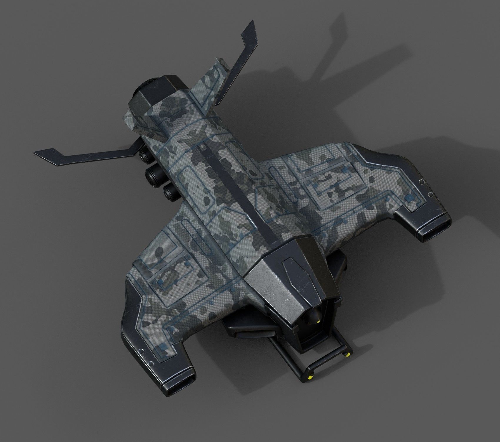 Spaceship starship scifi space futuristic cyborg low poly  Low-poly 3D model_5