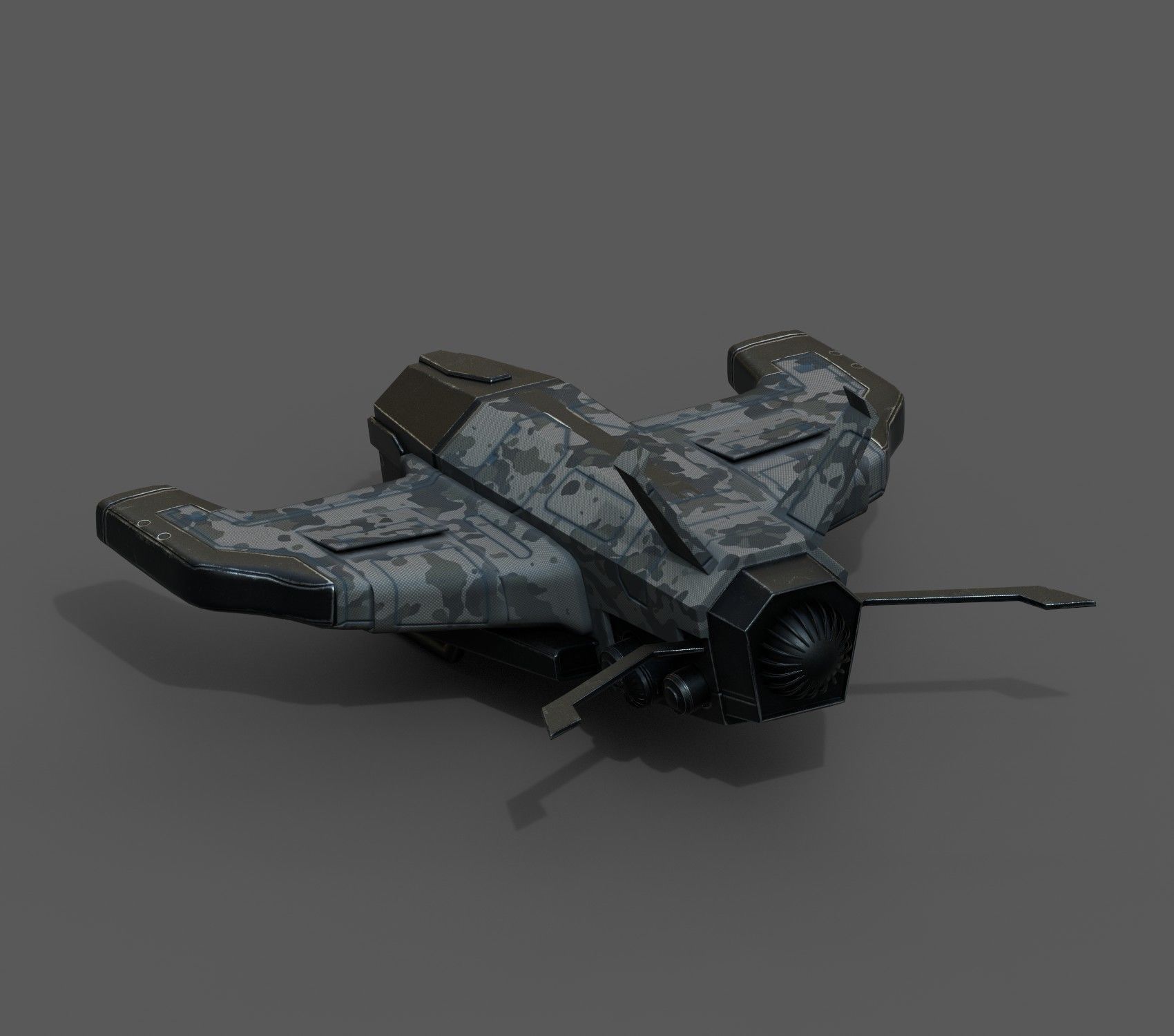 Spaceship starship scifi space futuristic cyborg low poly  Low-poly 3D model_4