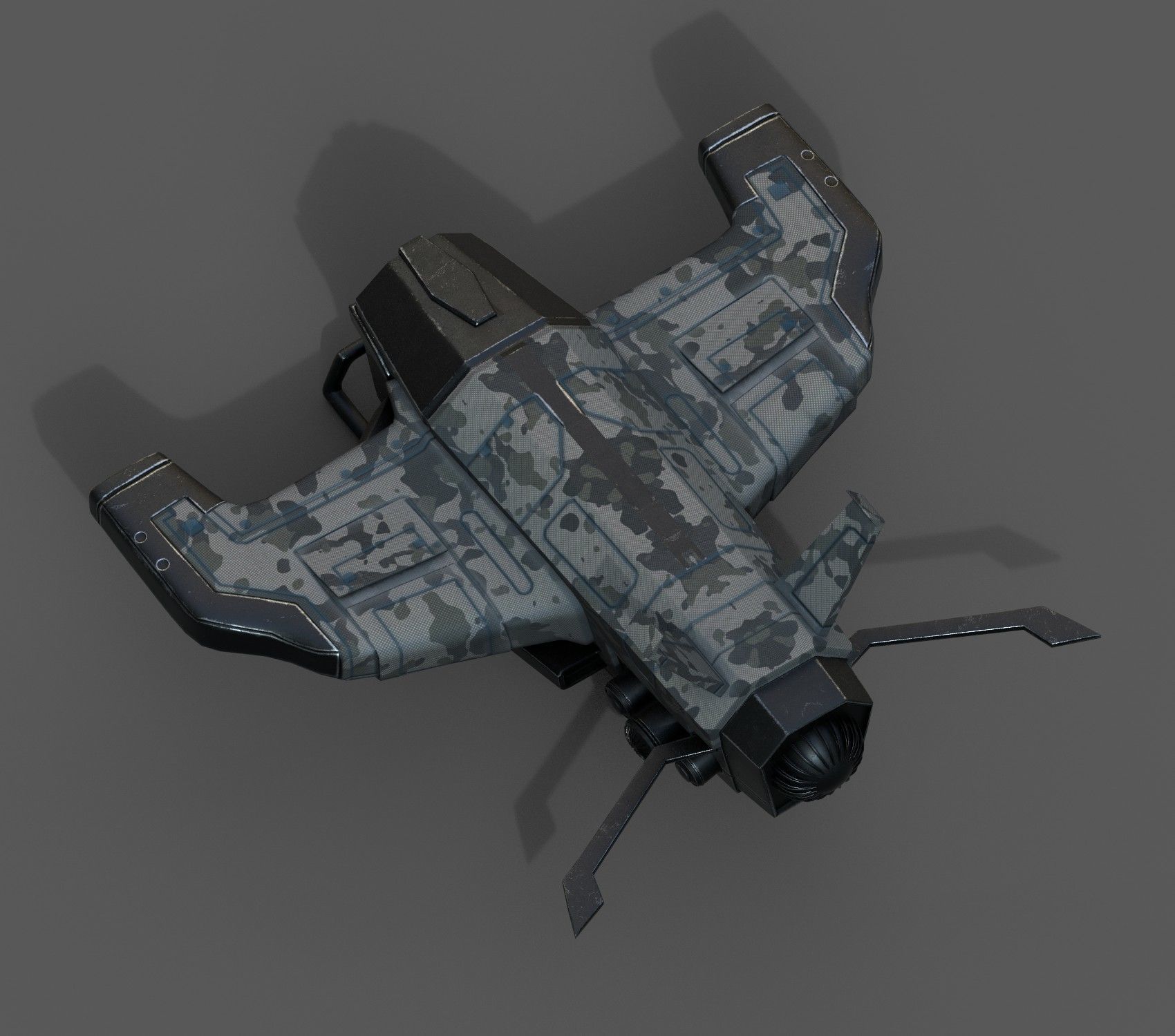 Spaceship starship scifi space futuristic cyborg low poly  Low-poly 3D model_6