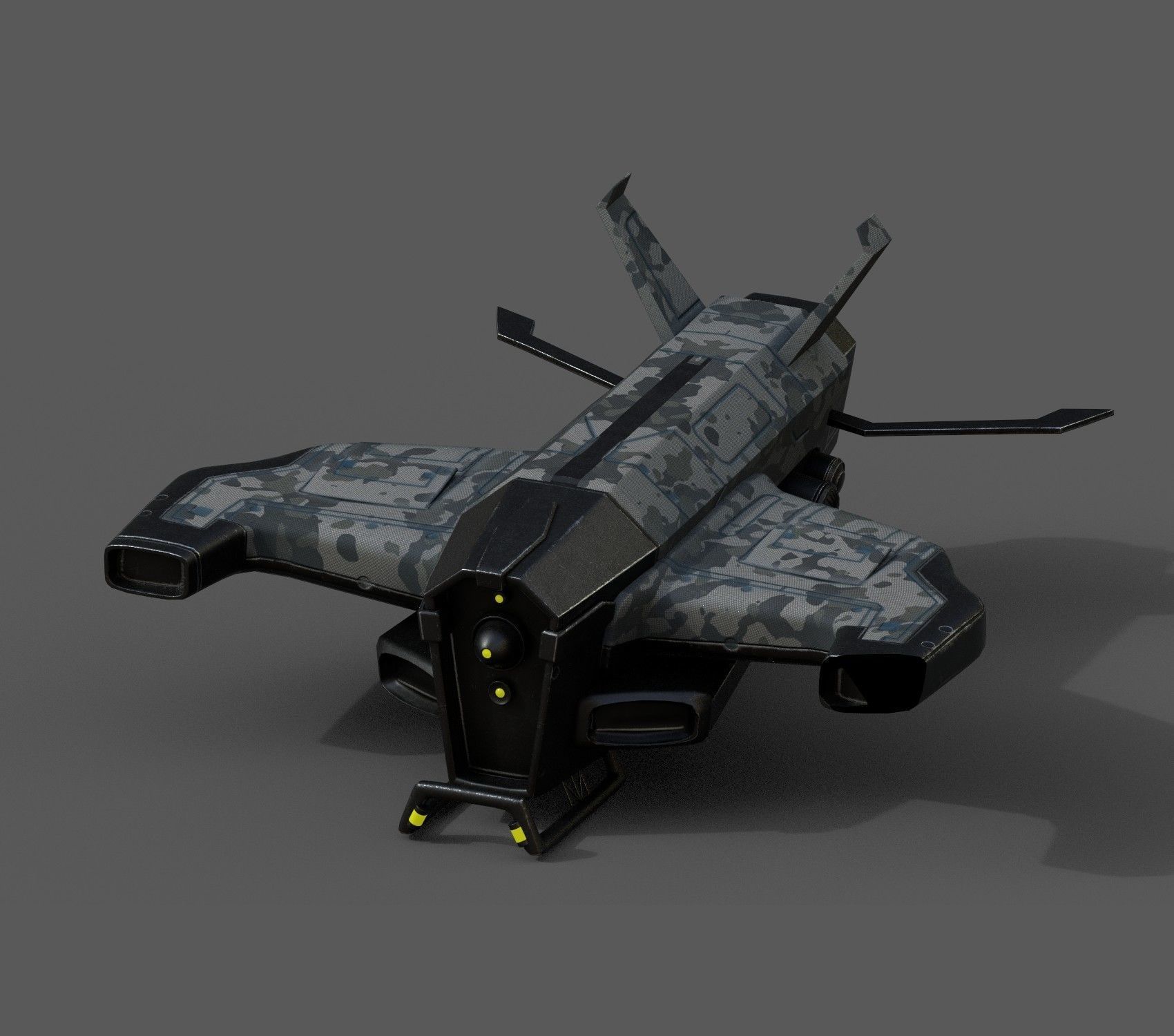 Spaceship starship scifi space futuristic cyborg low poly  Low-poly 3D model_1