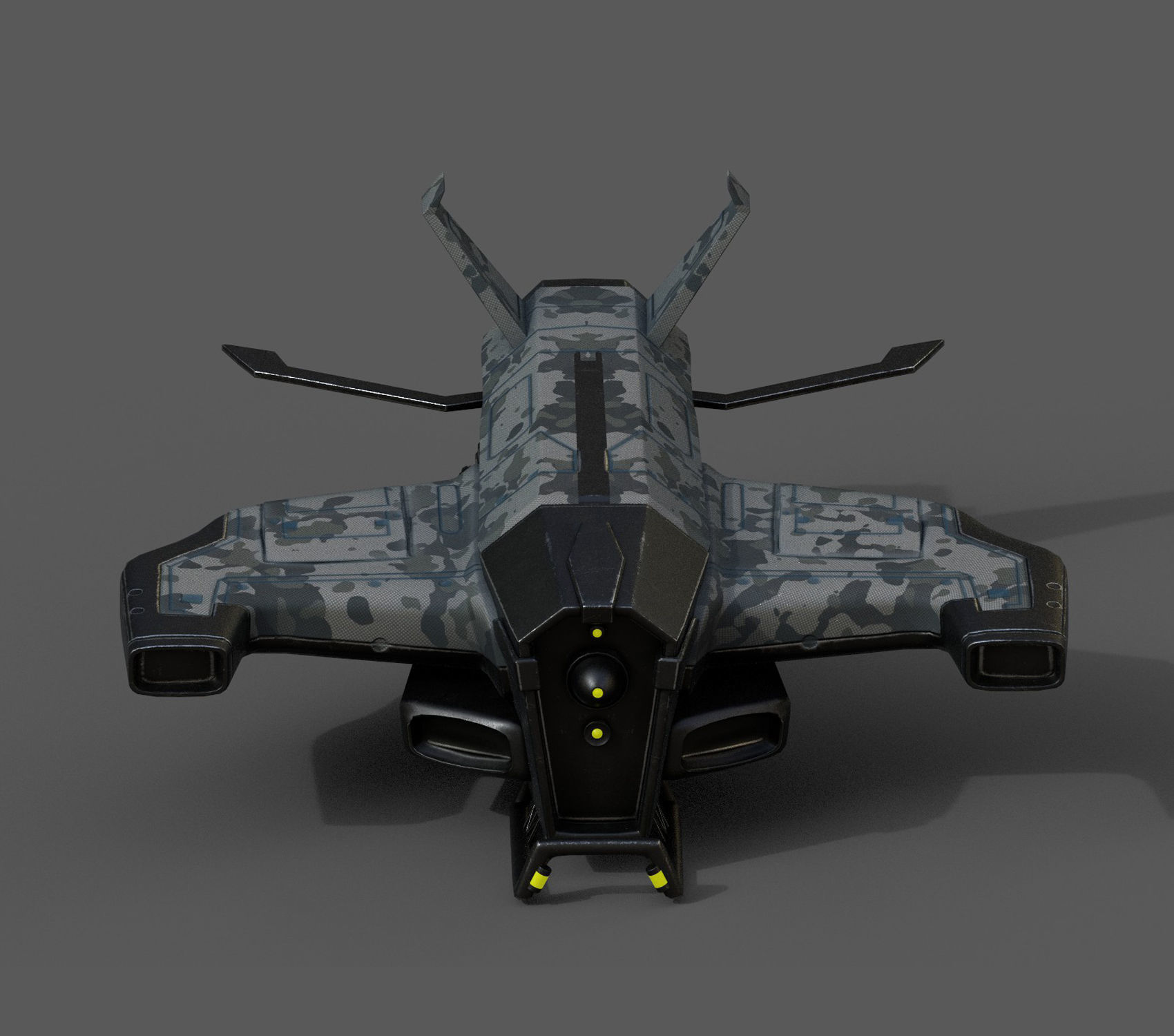 Spaceship starship scifi space futuristic cyborg low poly  Low-poly 3D model_3