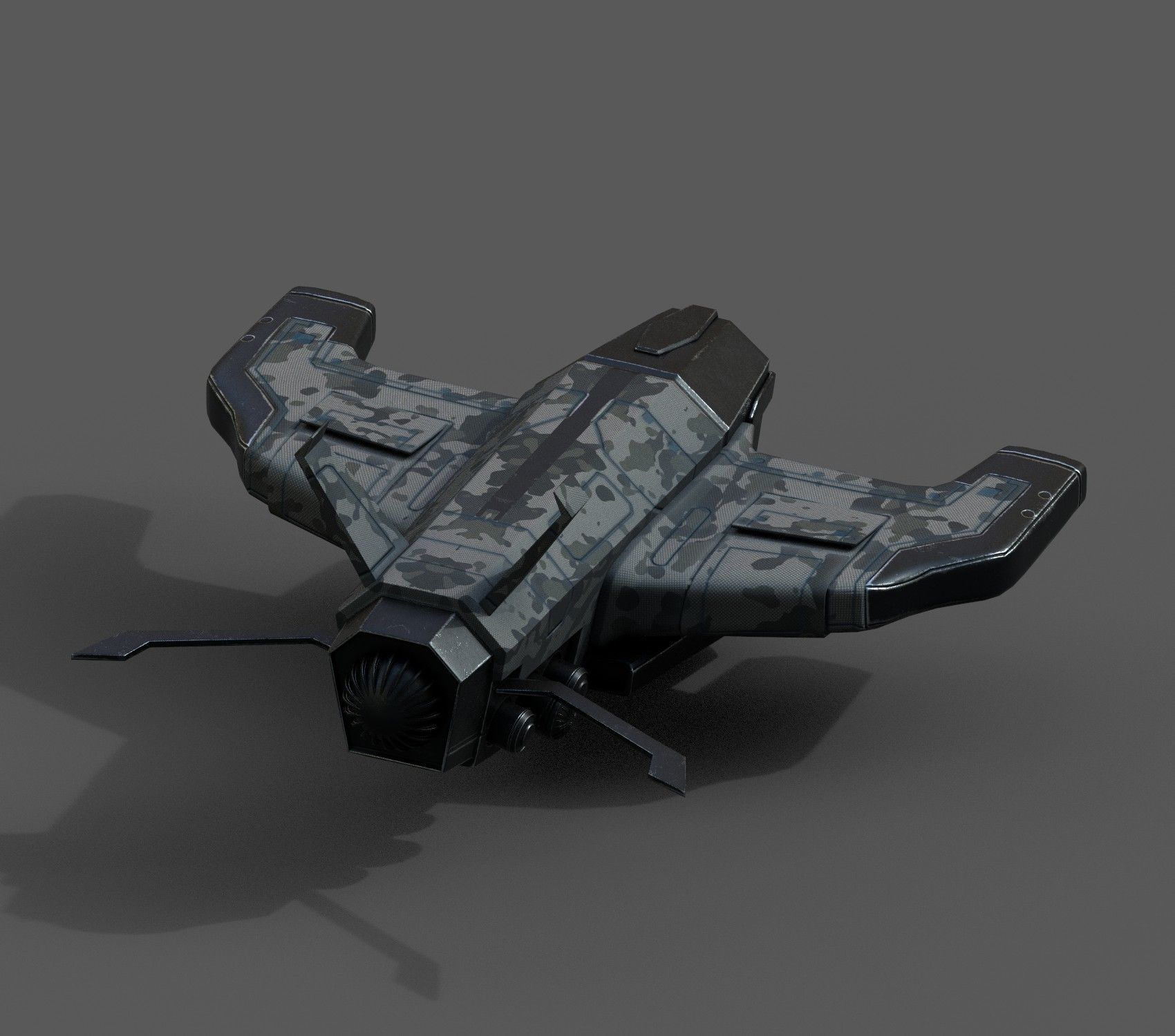 Spaceship starship scifi space futuristic cyborg low poly  Low-poly 3D model_7