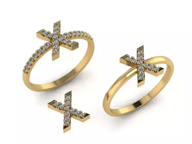 Alphabet letter ring X