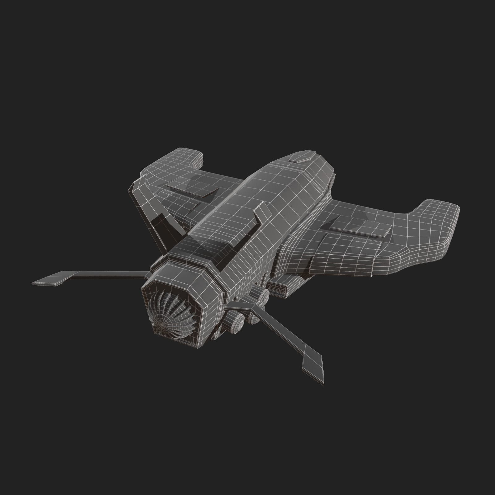 Spaceship starship scifi space futuristic cyborg Generic  Low-poly 3D model_9