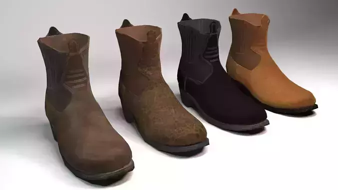 Boots Cowboy Low-poly 3D model