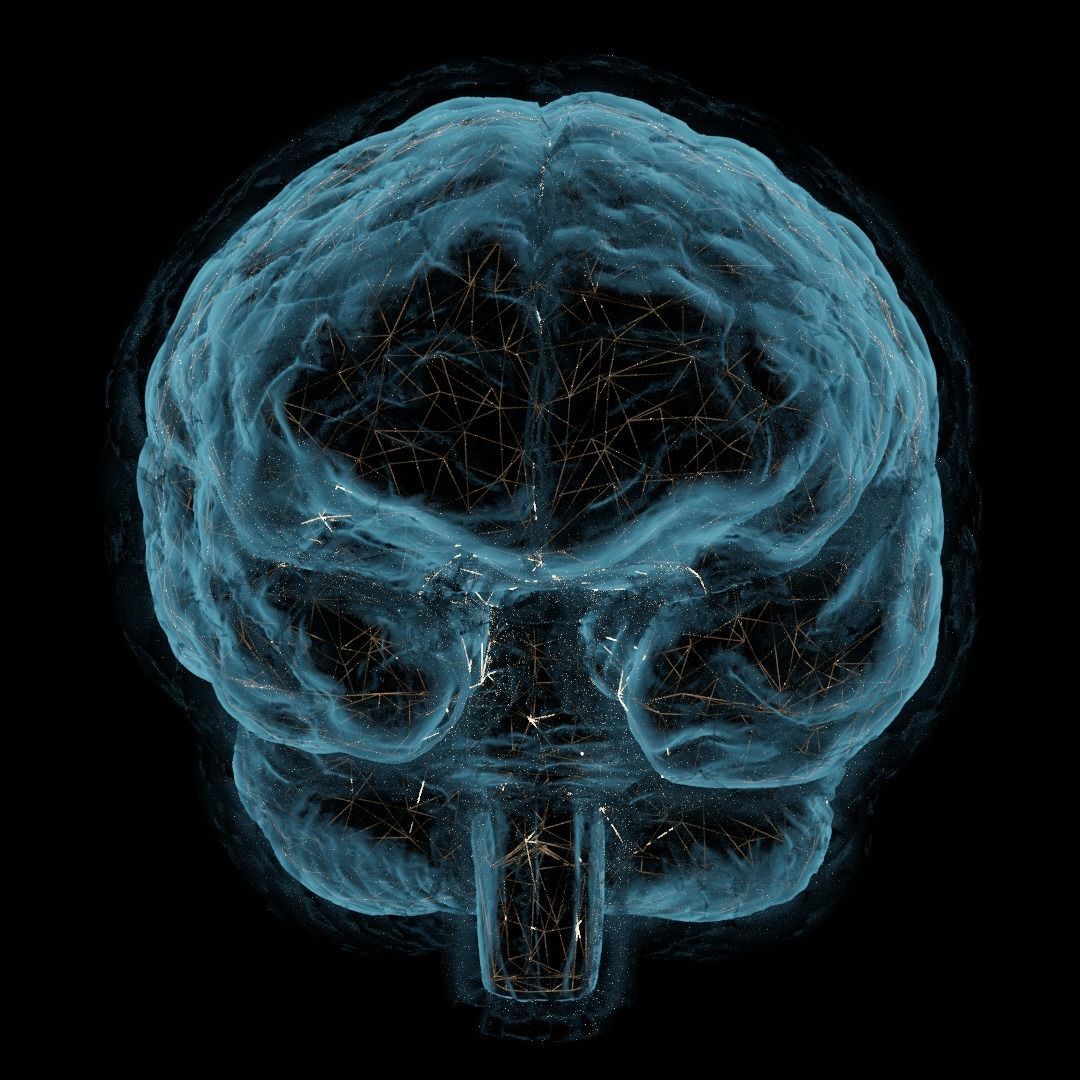 Scientific illustration about neural connections 3D model_2