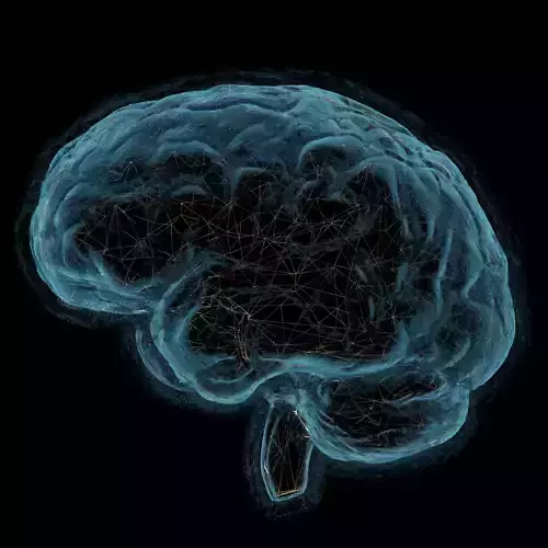 Scientific illustration about neural connections 3D model