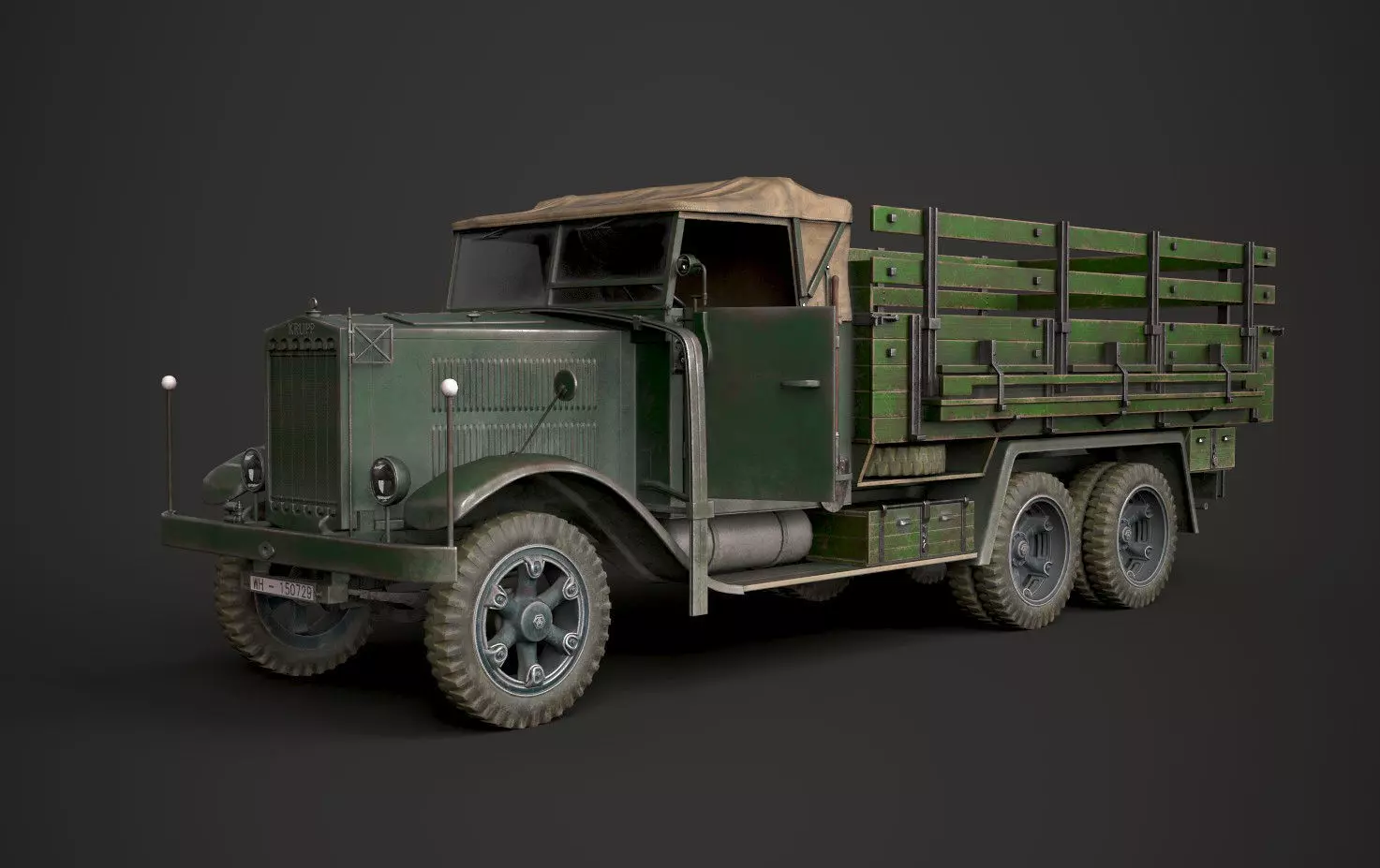WW2 German Krupp L3H163 Truck Low-poly 3D model