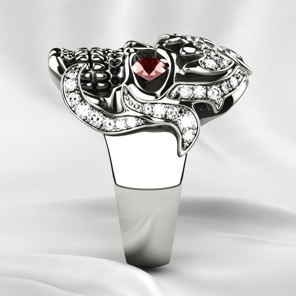 Big Pirate Skull Ring 3D print model_12