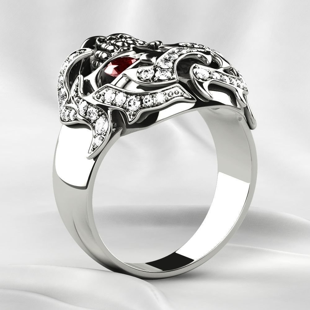 Big Pirate Skull Ring 3D print model_14