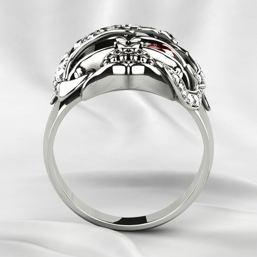 Big Pirate Skull Ring 3D print model_9