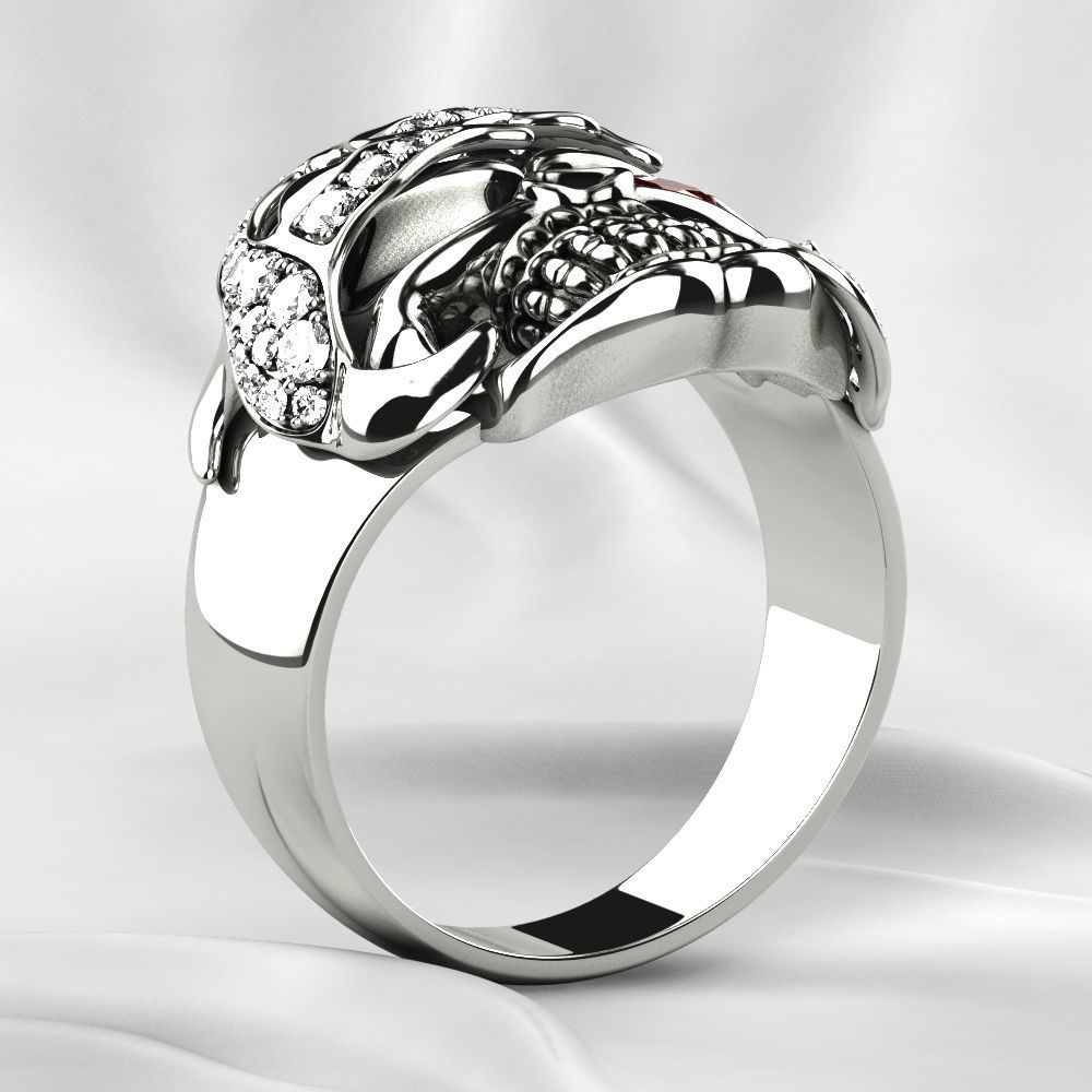 Big Pirate Skull Ring 3D print model_8