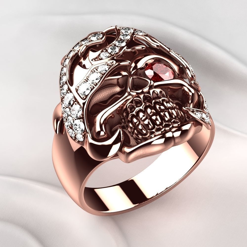 Big Pirate Skull Ring 3D print model_3