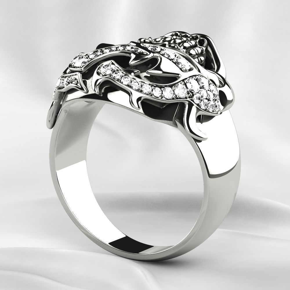 Big Pirate Skull Ring 3D print model_16