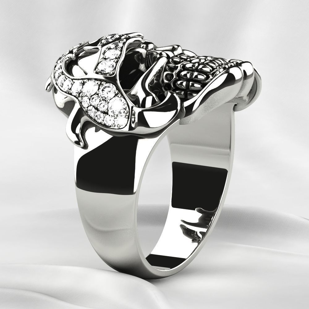 Big Pirate Skull Ring 3D print model_7