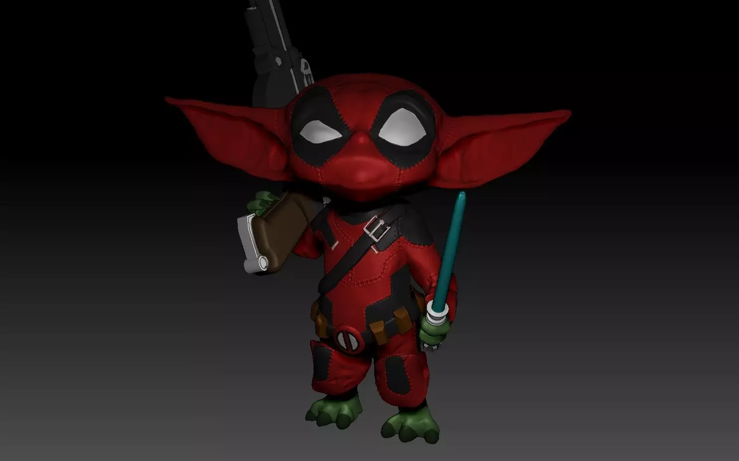 baby yoda deadpool mashup 3D print model