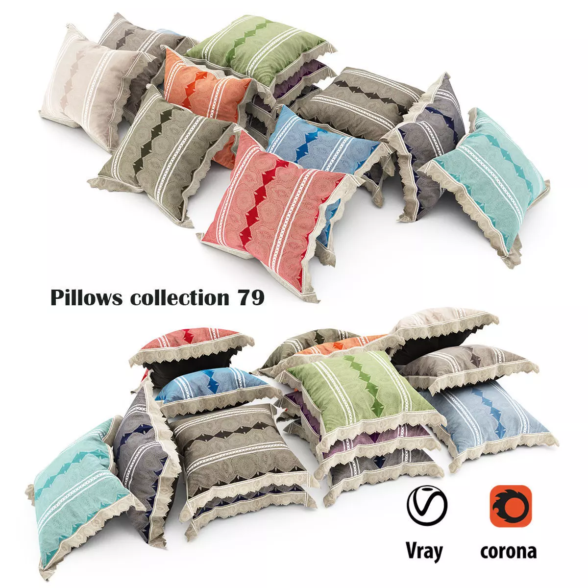 Pillows collection 79 3D model_0
