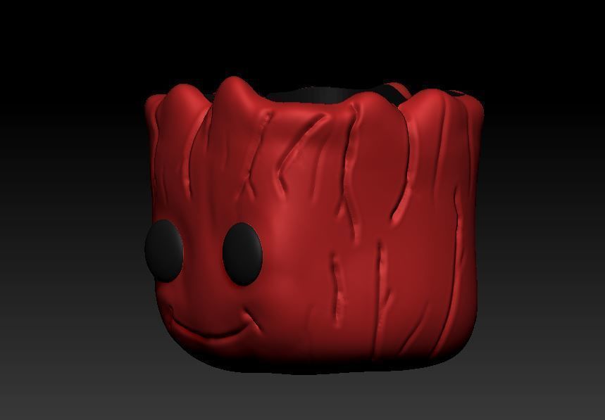 Baby Groot  Cute Head Planter Cartoon Style 3D print model_7