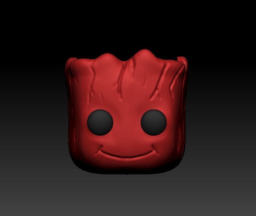 Baby Groot  Cute Head Planter Cartoon Style 3D print model_4
