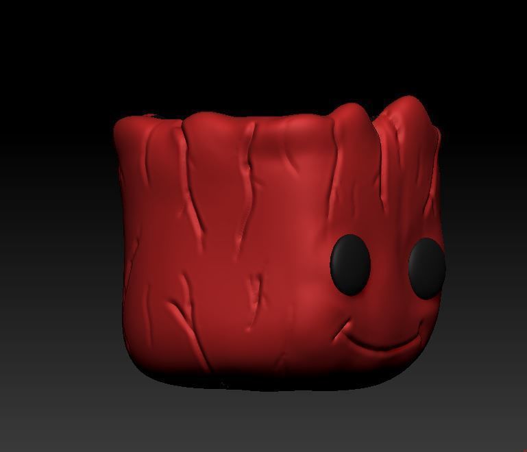 Baby Groot  Cute Head Planter Cartoon Style 3D print model_15