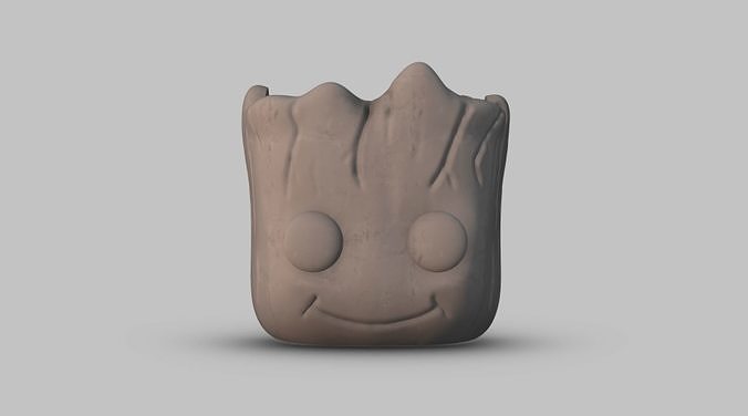 Baby Groot  Cute Head Planter Cartoon Style 3D print model