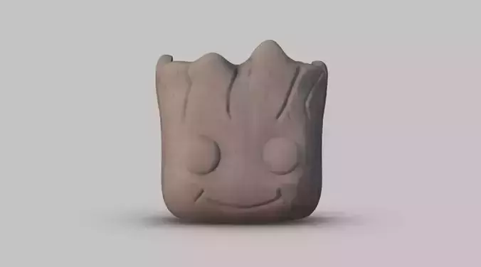 Baby Groot  Cute Head Planter Cartoon Style 3D print model
