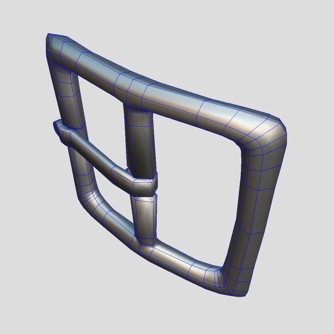 Buckle 2 metal belt Low-poly 3D model_3
