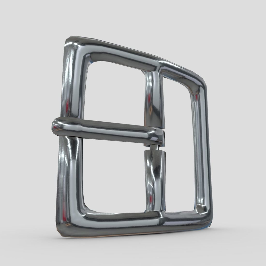 Buckle 2 metal belt Low-poly 3D model_11