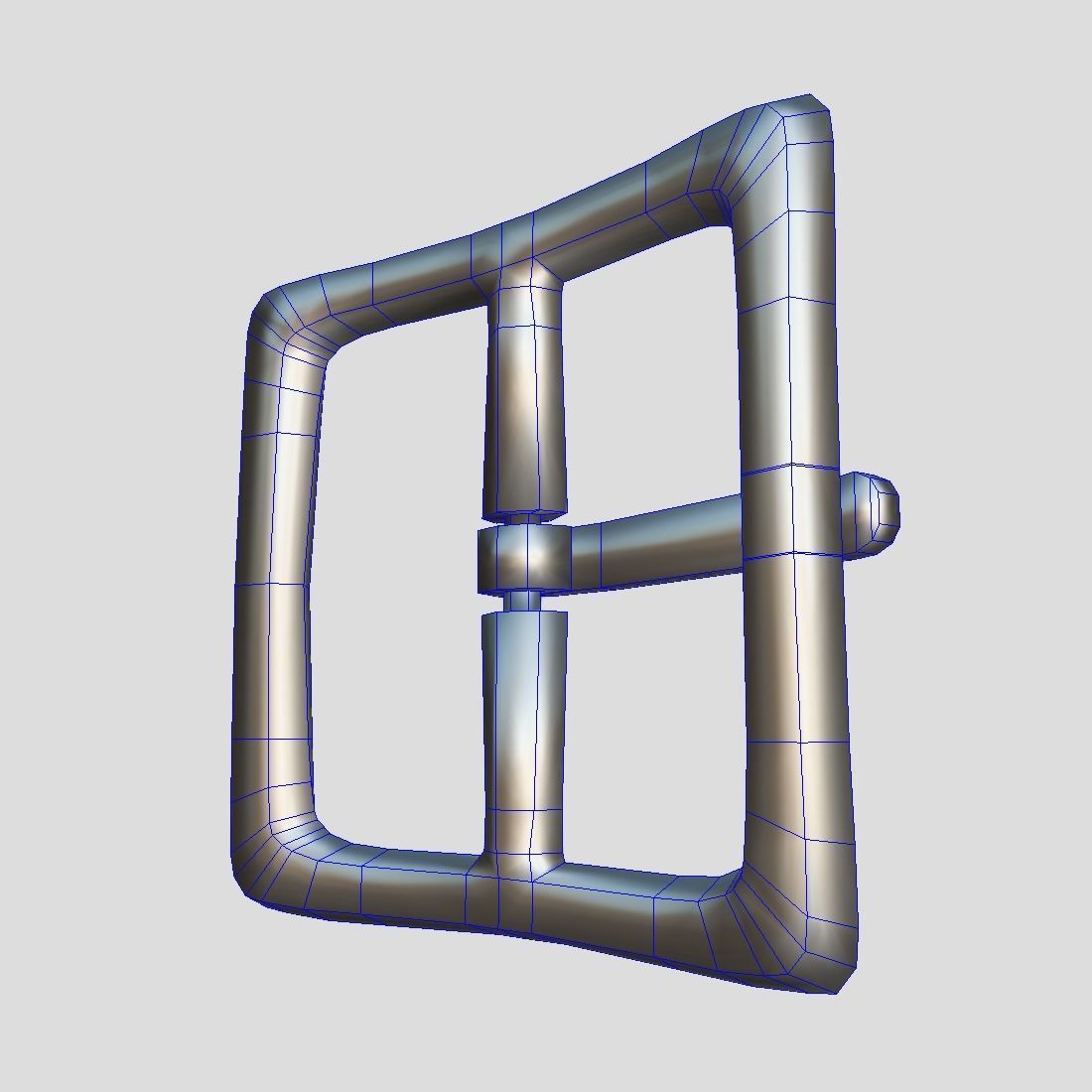 Buckle 2 metal belt Low-poly 3D model_10