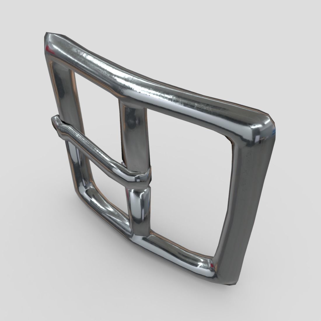 Buckle 2 metal belt Low-poly 3D model_2