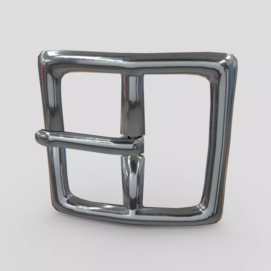 Buckle 2 metal belt Low-poly 3D model_0